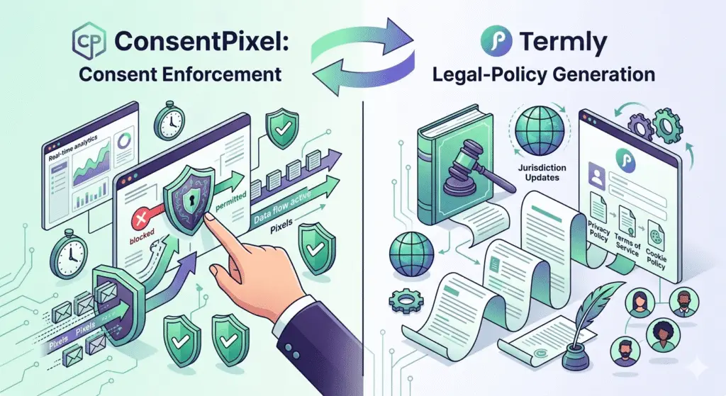 ConsentPixel vs Termly: CIPA Consent vs Legal Policies Compared (2026)