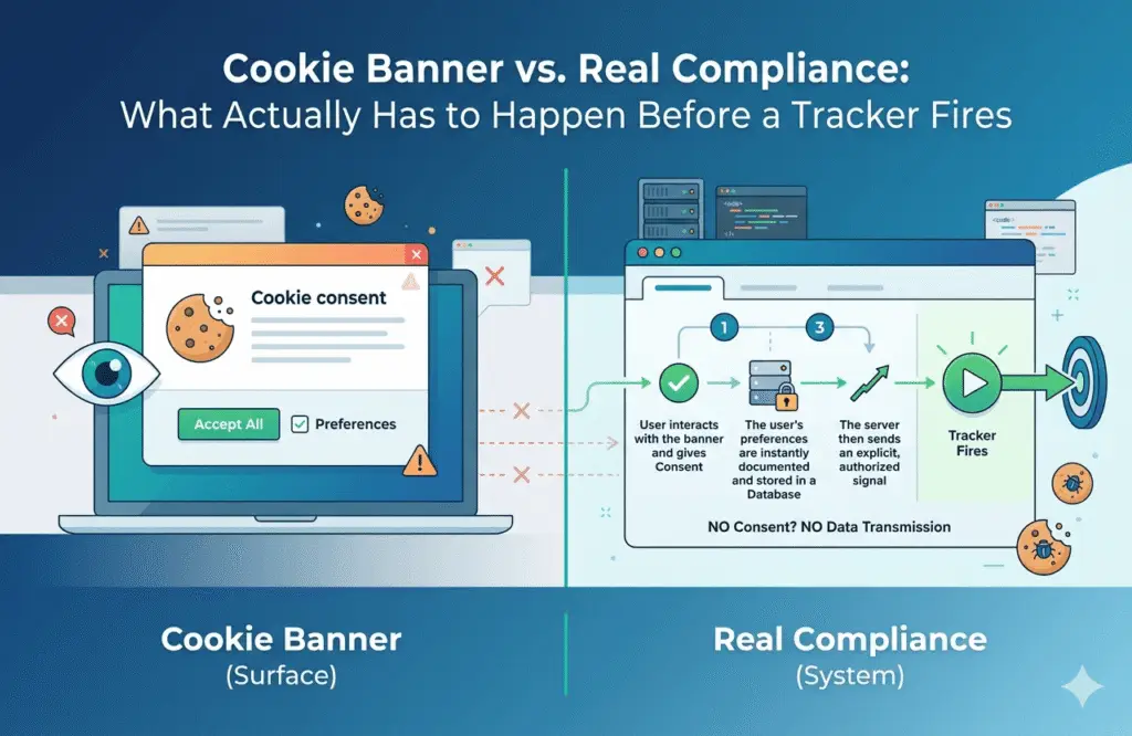 Cookie Banner vs. Real Compliance: What Actually Has to Happen Before a Tracker Fires