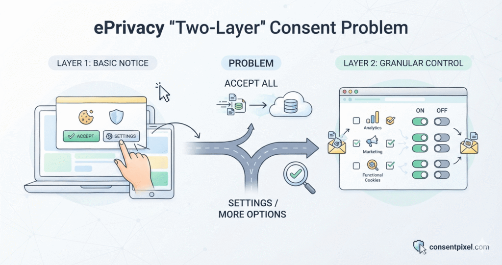 The ePrivacy "Two-Layer" Consent Problem, Explained Simply